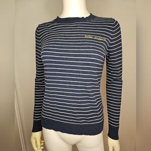 Banana Republic Women's Size M Pullover Sweater  Navy  Long Sleeve Silk Cashmere
